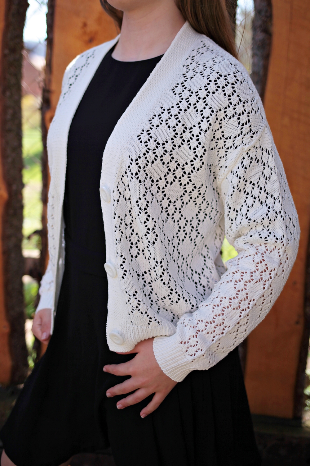 Strickjacke naturfarben